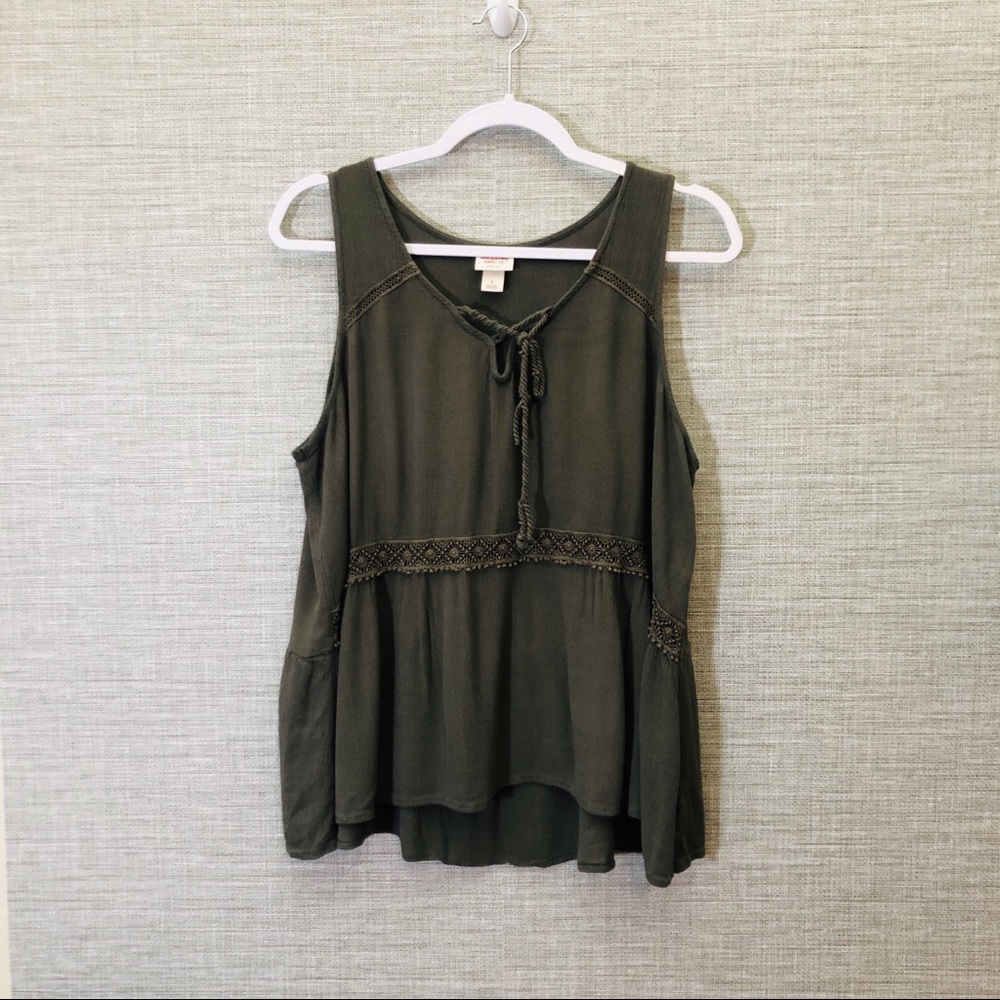 Free People Style Olive Green Tank